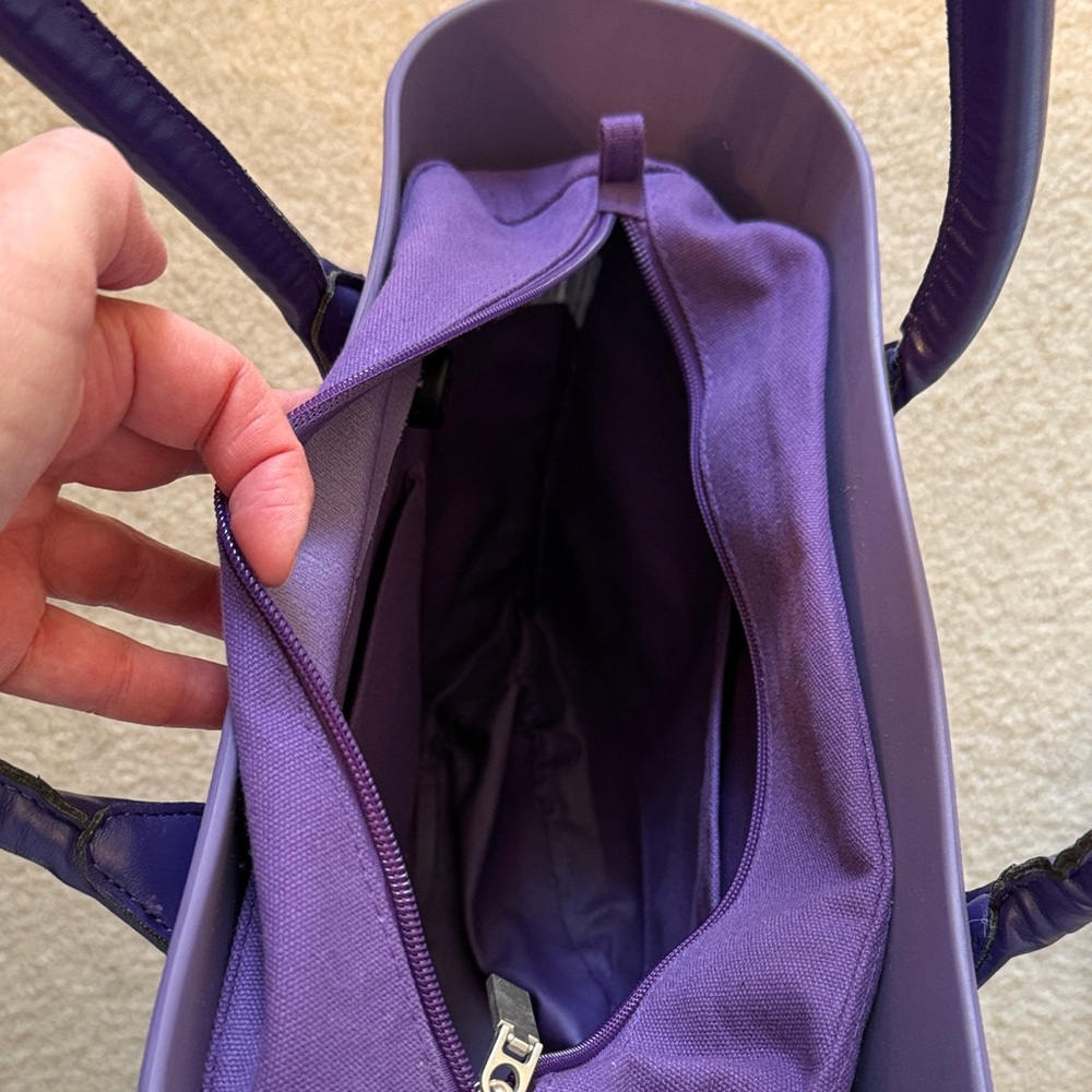 O bag Purple Tote with Matching Handles - Picture 8 of 9
